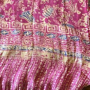 Red and Gold Patterned Scarf